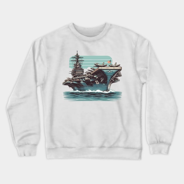 Aircraft carrier Crewneck Sweatshirt by Vehicles-Art